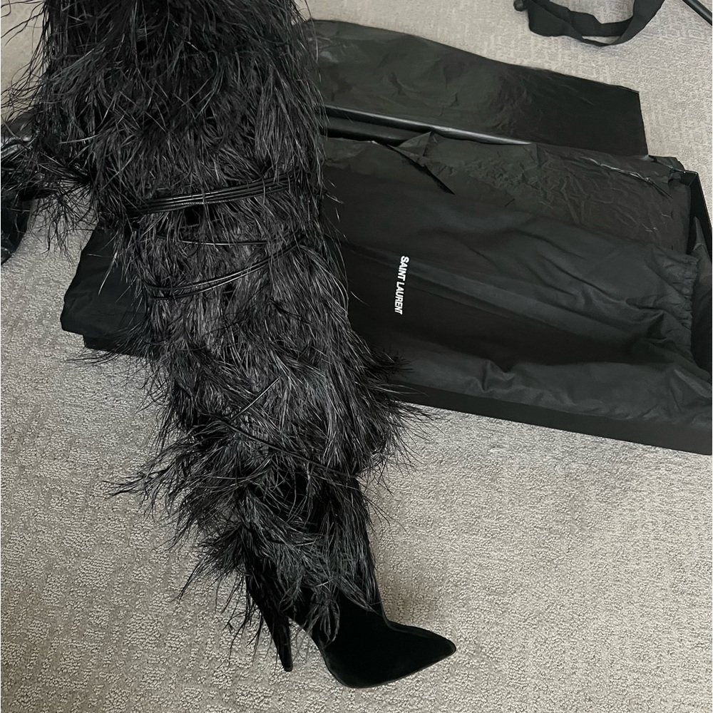 Saint Laurent “Yeti” Ostrich boots